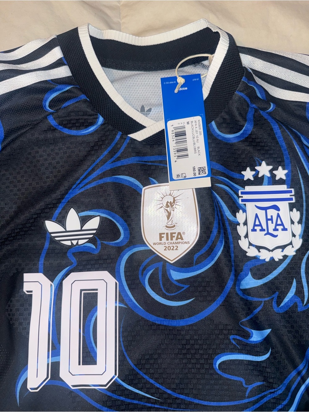 adidas Argentina Men's Black & Blue #10 Football Jersey - Picture 3 of 4